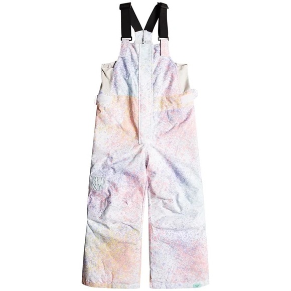 Roxy Lola Kids' Bib Pastel Snow Overalls, bright white splash size 2T - Picture 1 of 1